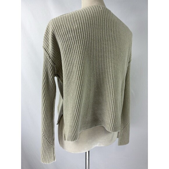 Neutral Ground Cotton Sweater Cream Small Bell Sleeves Cropped - Picture 2 of 8